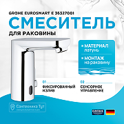 Смеситель для раковины Grohe Eurosmart E 36327001 Хром