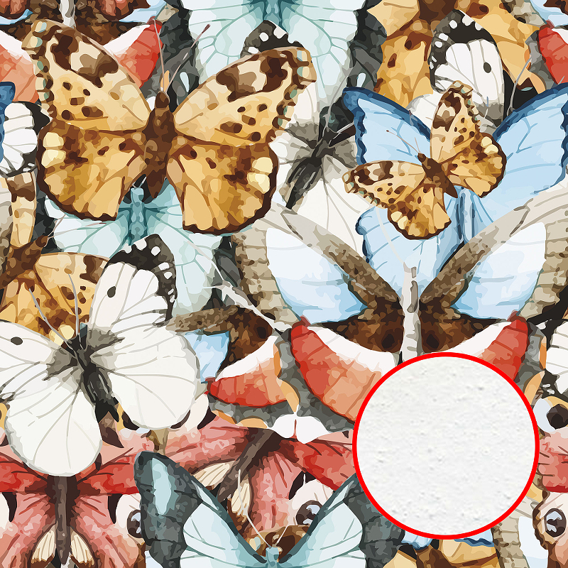 Фреска Ortograf Животные 5908 Фактура бархат FX Флизелин (2,7*2,7) Разноцветный, Бабочки