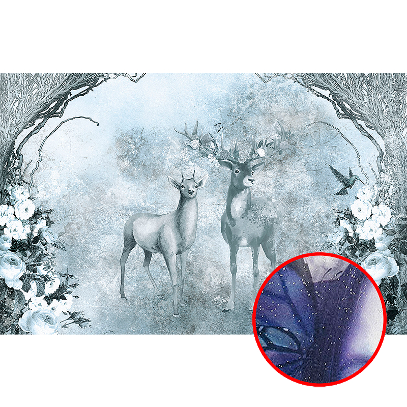 Фреска Ortograf Животные 33918 Фактура бархат серебро FX-S Флизелин (4,2*2,7) Серый, Животные/Цветы