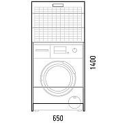 Стойка над стиральной машиной Corozo Денвер 65 SP-00000562 с бельевой корзиной Белая-2