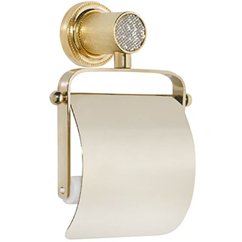 Держатель туалетной бумаги Boheme Royal Cristal 10921-G-B с крышкой Золото мыльница boheme royal cristal 10923 g b золото