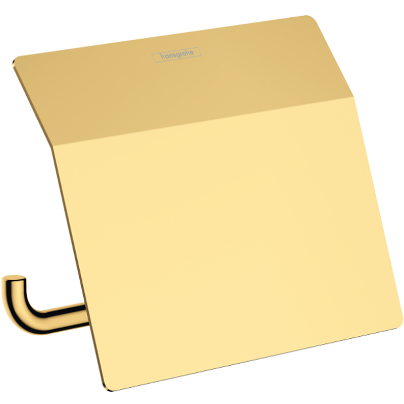цена Держатель туалетной бумаги Hansgrohe AddStoris 41753990 с крышкой Полированное золото
