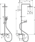 Душевая система Hansgrohe Vernis Blend Showerpipe 26274000 с термостатом Хром-9
