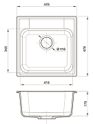 Кухонная мойка Reflection Etude 48 RF0353BL Черная-1
