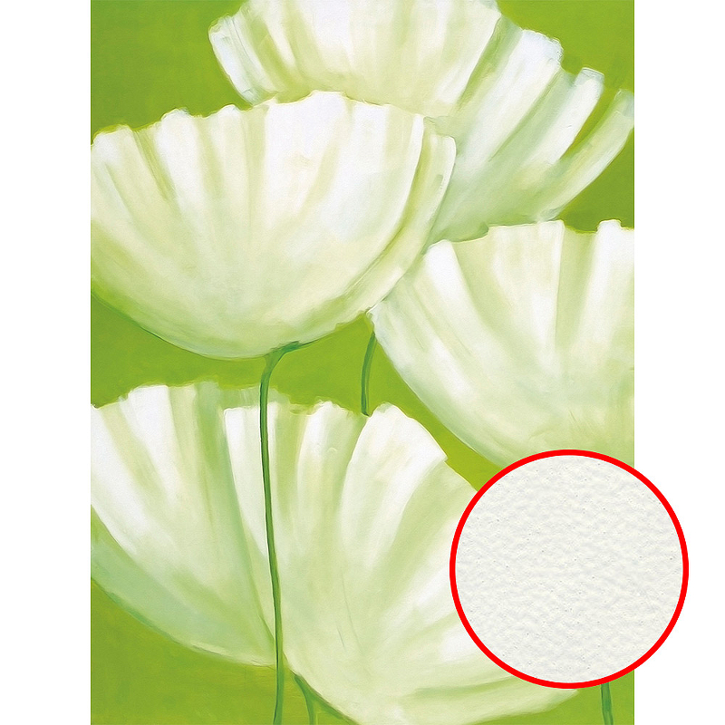 Фреска Ortograf Цветы 3596 Фактура флок FLK Флизелин (1,5*2) Зеленый/Белый, Цветы/Живопись