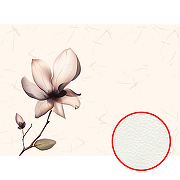 Фреска Ortograf Цветы 4342 Фактура флок FLK Флизелин (3,7*2,7) Белый/Бежевый, Цветы