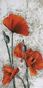 Фреска Ortograf Цветы 11756 Фактура флок FLK Флизелин (1,3*2,7) Серый/Красный, Цветы/Живопись-1