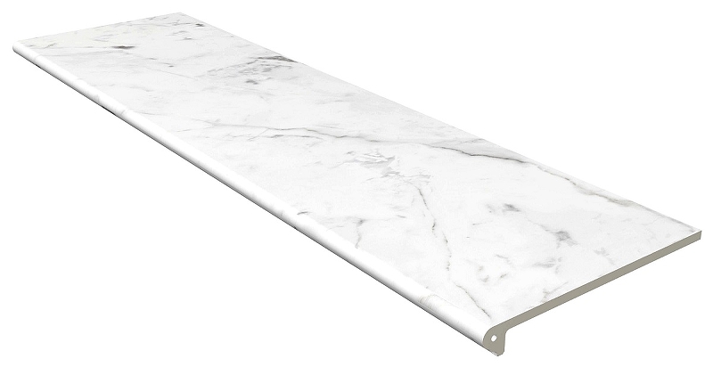 цена Ступень Gres de Aragon Marble Rect Carrara Blanco 31,5х119,7 см