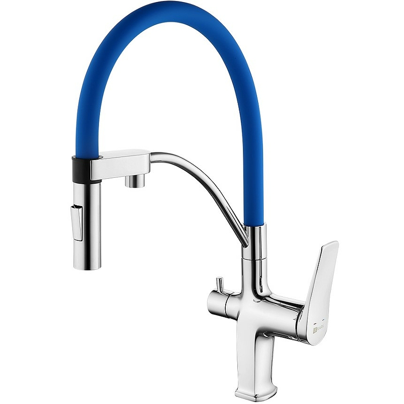 Смеситель для кухни Lemark Comfort LM3074C-Blue Хром Синий смеситель для кухни с подключением к фильтру с питьевой водой lemark villa lm4861b