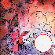Фреска Ortograf Цветы 7051 Фактура бархат FX Флизелин (2,7*2,7) Красный/Сиреневый, Цветы/Живопись