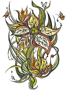 Фреска Ortograf Цветы 20901 Фактура бархат FX Флизелин (2*2,7) Белый/Разноцветный, Цветы/Абстракция-1