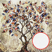 Фреска Ortograf Цветы 33320 Фактура бархат FX Флизелин (2,7*2,7) Коричневый/Разноцветный, Деревья/Листья/Абстракция