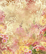 Фреска Ortograf Цветы 30571 Фактура флок FLK Флизелин (2,3*2,7) Разноцветный, Цветы/Абстракция-1