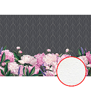 Фреска Ortograf Цветы 33599 Фактура бархат FX Флизелин (4*2,7) Серый/Розовый/Зеленый, Цветы