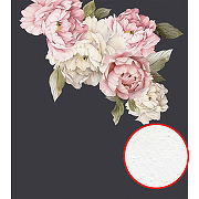 Фреска Ortograf Цветы 33441 Фактура бархат FX Флизелин (2,4*2,7) Серый/Белый/Розовый, Цветы