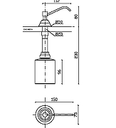 Диспенсер для жидкого мыла Nofer  03100.B встраиваемый Глянцевая нержавеющая сталь-4