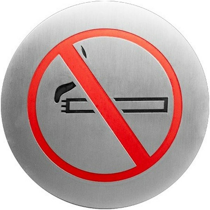 Табличка Курить запрещено Nofer 16730.2.S Матовая нержавеющая сталь цена и фото