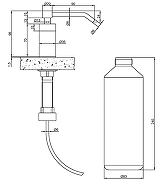 Диспенсер для жидкого мыла-пены Nofer  03103.S встраиваемый Матовая нержавеющая сталь-3