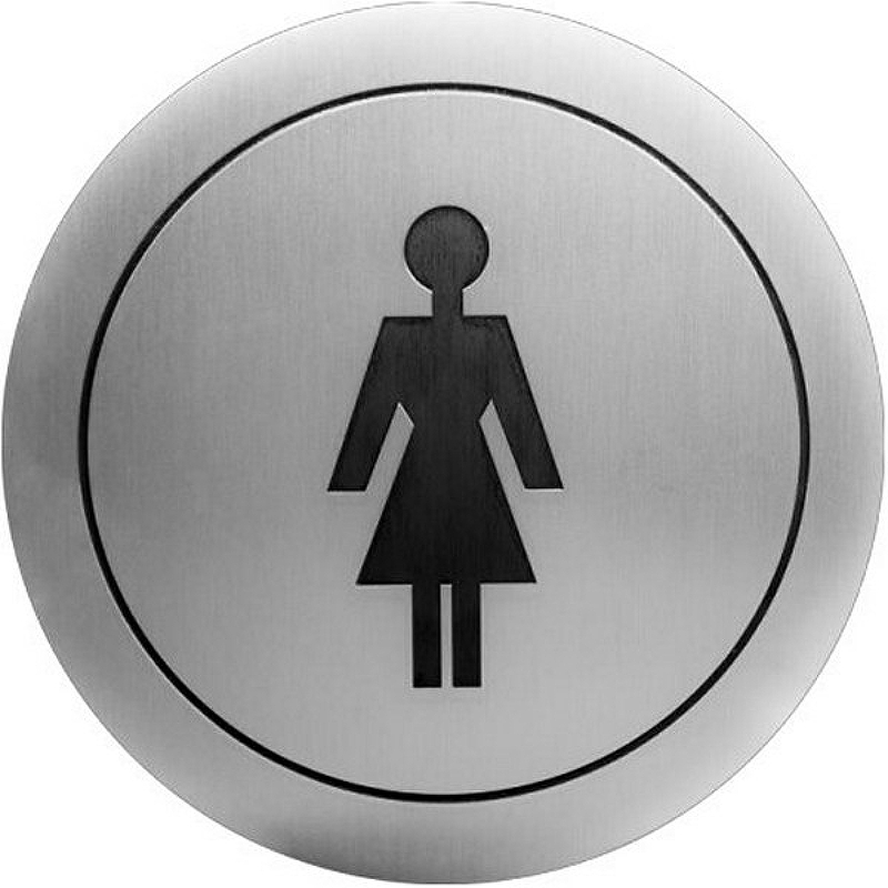 цена Табличка Туалет женский Nofer 16720.2.S Матовая нержавеющая сталь