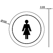 Табличка Туалет женский Nofer  16720.2.S Матовая нержавеющая сталь-1