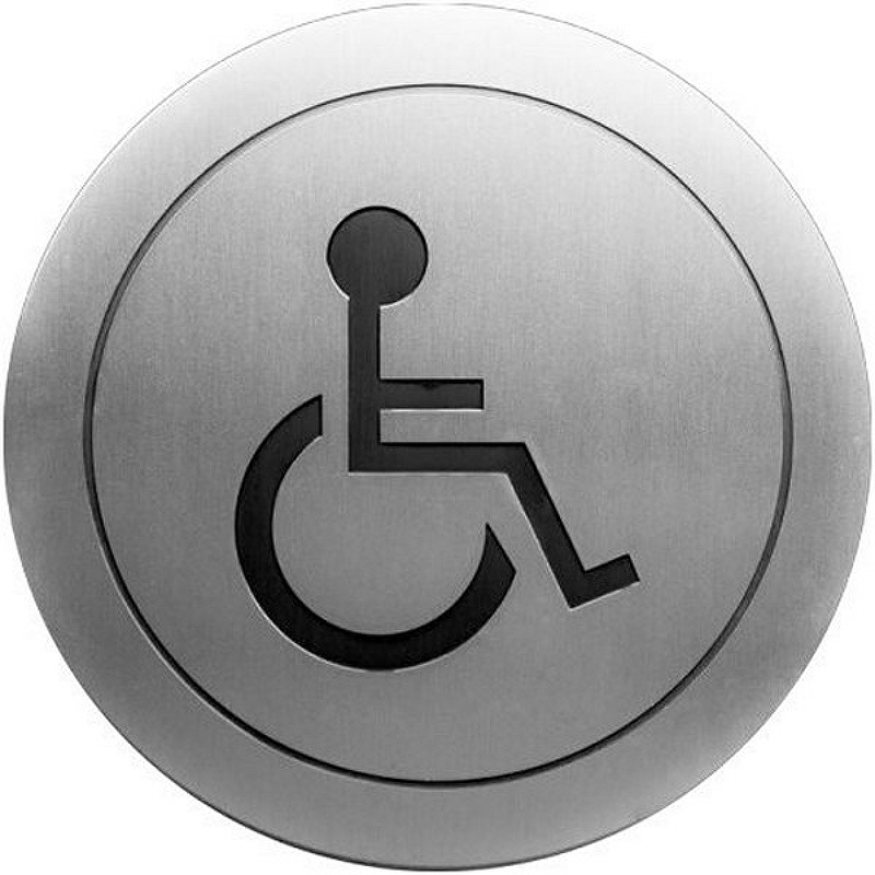 Табличка Туалет для инвалидов Nofer 16724.2.S Матовая нержавеющая сталь табличка курить запрещено nofer 16730 2 s матовая нержавеющая сталь