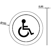 Табличка Туалет для инвалидов Nofer  16724.2.S Матовая нержавеющая сталь-1