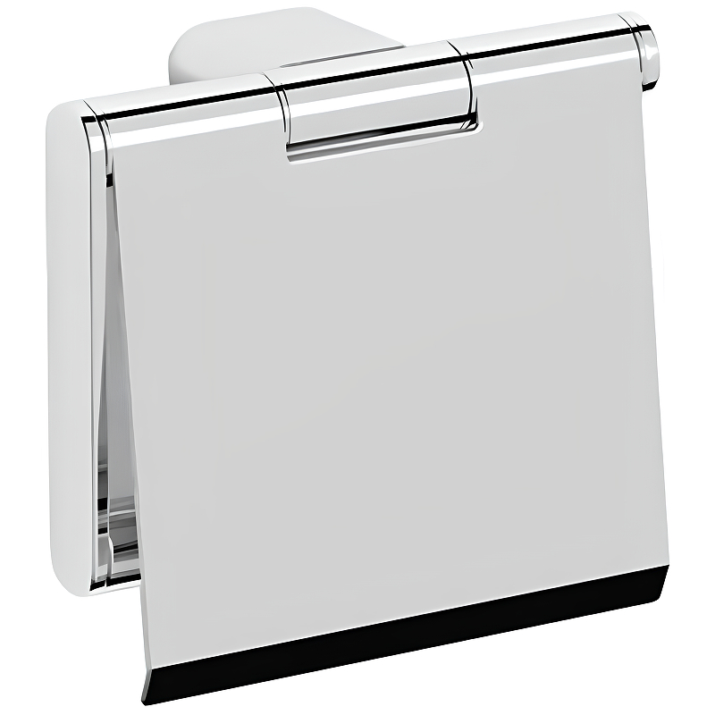 Держатель туалетной бумаги Nofer Santorini 16333.B с крышкой Хром держатель для туалетной бумаги nofer barcelona 16900 в хром