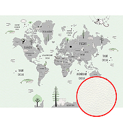 Фреска детская Ortograf Little Friends 34377 Фактура флок FLK Флизелин (4*3) Зеленый/Серый, Карты