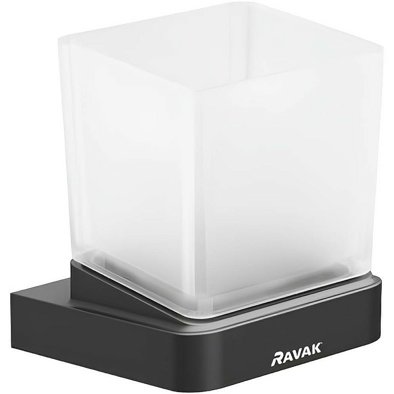 Стакан для зубных щеток Ravak 10° X07P557 Черный матовый держатель для зубных щеток рыжий кот bath 7×7×10 5 см