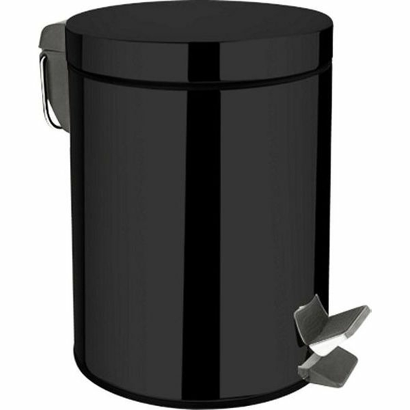 Ведро мусорное Aquanet 8072MB 241920 Черное ведро контейнер для мусора урна с педалью laima classic plus 5 литров зеркальное турция 608112