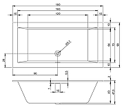Акриловая ванна Riho Rething Cubic 180х90 B107001005 (BR0900500000000) без гидромассажа-2