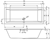 Акриловая ванна Riho Rething Cubic 190х80 B108001005 (BR1000500000000) без гидромассажа-2