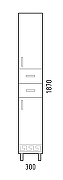 Шкаф пенал Corozo Олимп 30 SD-00000693 Белый-3