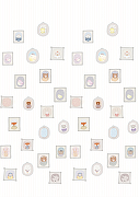 Фреска детская Ortograf Для малышей 33139 Фактура флок FLK Флизелин (1,9*2,7) Бежевый/Розовый/Серый, Животные/Предметы-1