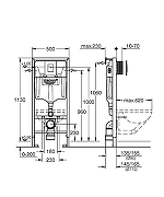 Комплект унитаза Owl 1975 Vind Cirkel-H OWLT190305 с инсталляцией Grohe Rapid SL 38772001 с сиденьем Микролифт и клавишей смыва Хром-10