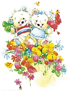 Фреска детская Ortograf Для малышей 5714 Фактура флок FLK Флизелин (2*2,7) Разноцветный, Животные/Цветы-1