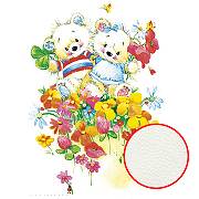 Фреска детская Ortograf Для малышей 5714 Фактура флок FLK Флизелин (2*2,7) Разноцветный, Животные/Цветы