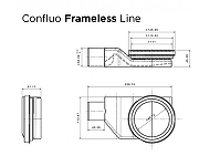 Душевой лоток Pestan Confluo Frameless Line 450 13701318 с двухсторонней решеткой Черный матовый / полая под плитку-6