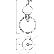 Дозатор для жидкого мыла с кольцом для полотенец Migliore Cristalia 16801 Хром с кристаллом Swarovski-1