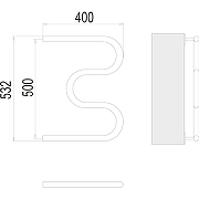 Водяной полотенцесушитель Terminus М-образный (1) БШ 500х400 4620768881466 Хром, боковое подключение, G 1