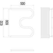 Водяной полотенцесушитель Terminus М-образный (1) БШ 600x500 4620768881411 Хром, боковое подключение, G 1