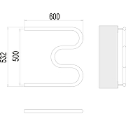 Водяной полотенцесушитель Terminus М-образный (1) БШ 500x600 4620768880933 Хром, боковое подключение, G 1