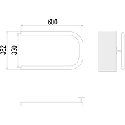 Водяной полотенцесушитель Terminus П-образный (1) БШ 320x600 4620768881527 Хром, боковое подключение, G 1
