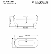 Акриловая ванна Grossman 170x80 GR-2501MB без гидромассажа-4