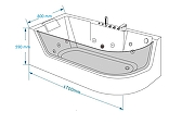 Акриловая ванна Grossman 170х80 GR-17000-1L с гидромассажем-6