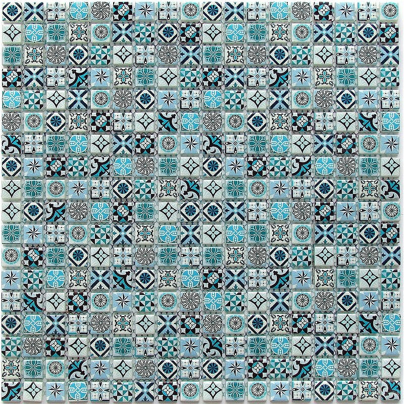 Стеклянная мозаика Bonaparte Xindi Blue 30х30 см цена и фото