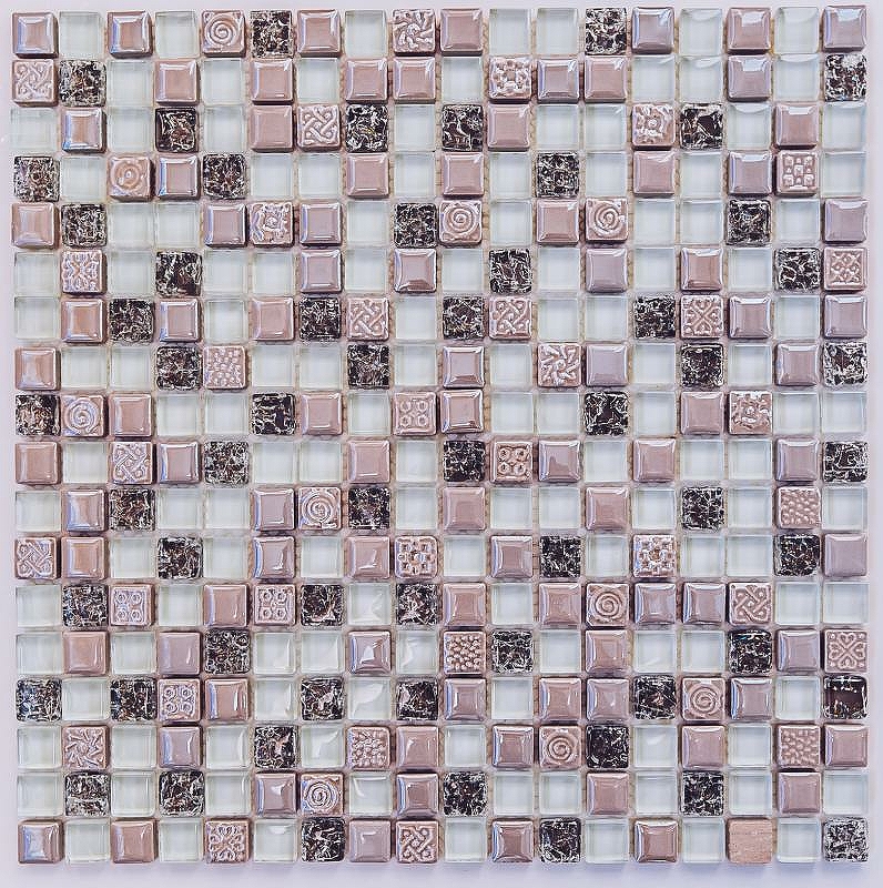 Стеклянная мозаика с камнем Bonaparte Plaza 30х30 см мозаика bonaparte стеклянная с камнем super line brown 30х30 см