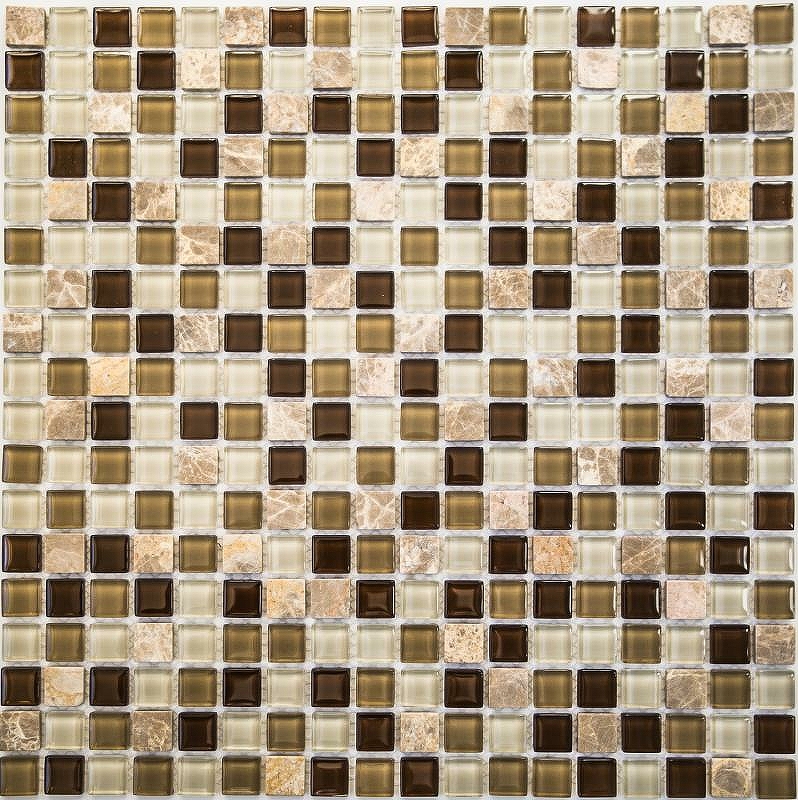 Стеклянная мозаика с камнем Bonaparte Scarlett 30х30 см