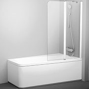 Шторка на ванну Ravak 10° CVS2-100 100х150 R 7QRA0103Z1 профиль Белый стекло Transparent