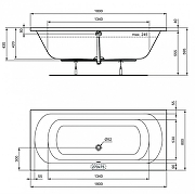 Акриловая ванна Ideal Standard Simplicity Duo 180x80 W004601 без гидромассажа-1